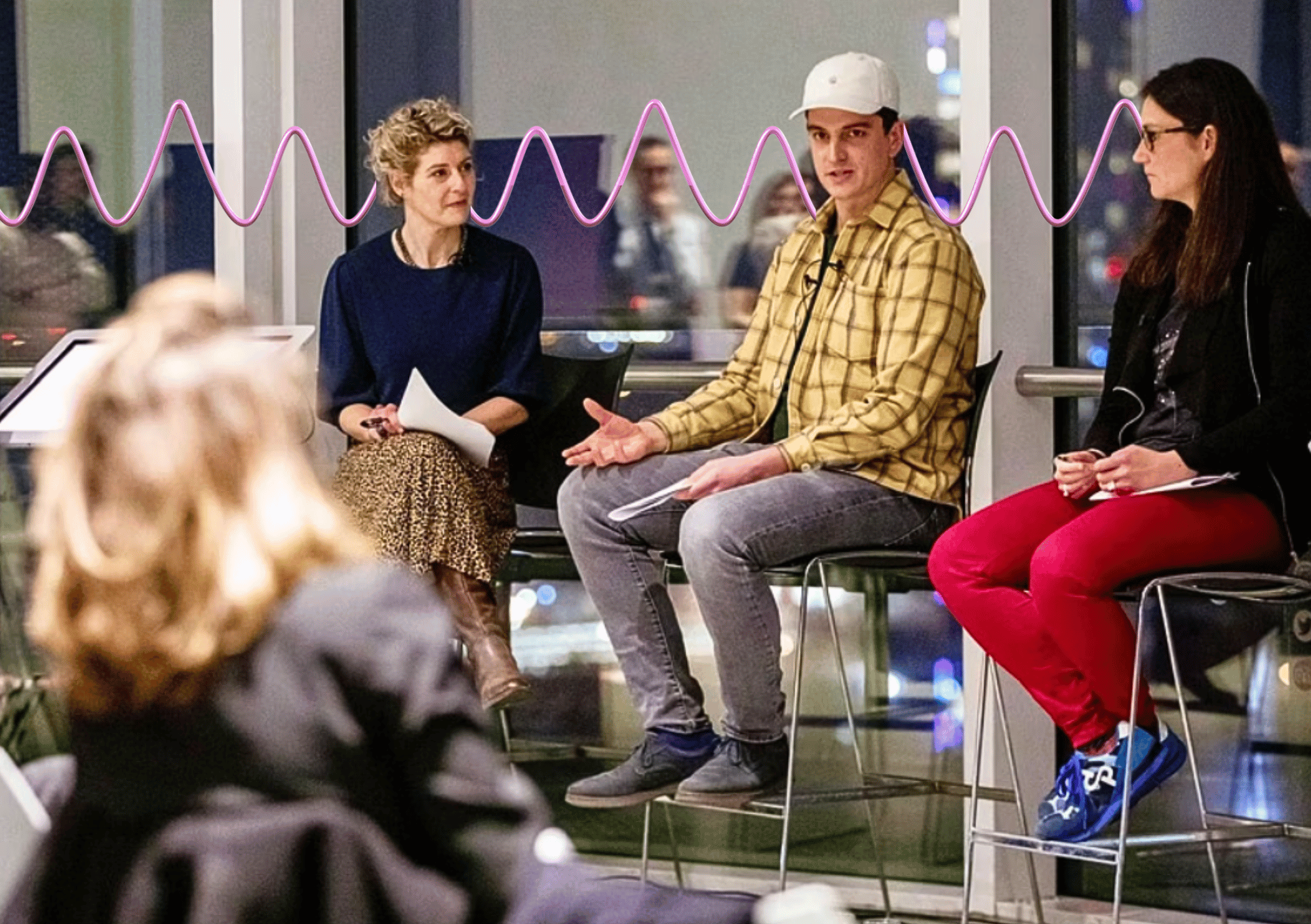 Business panel discussion setting