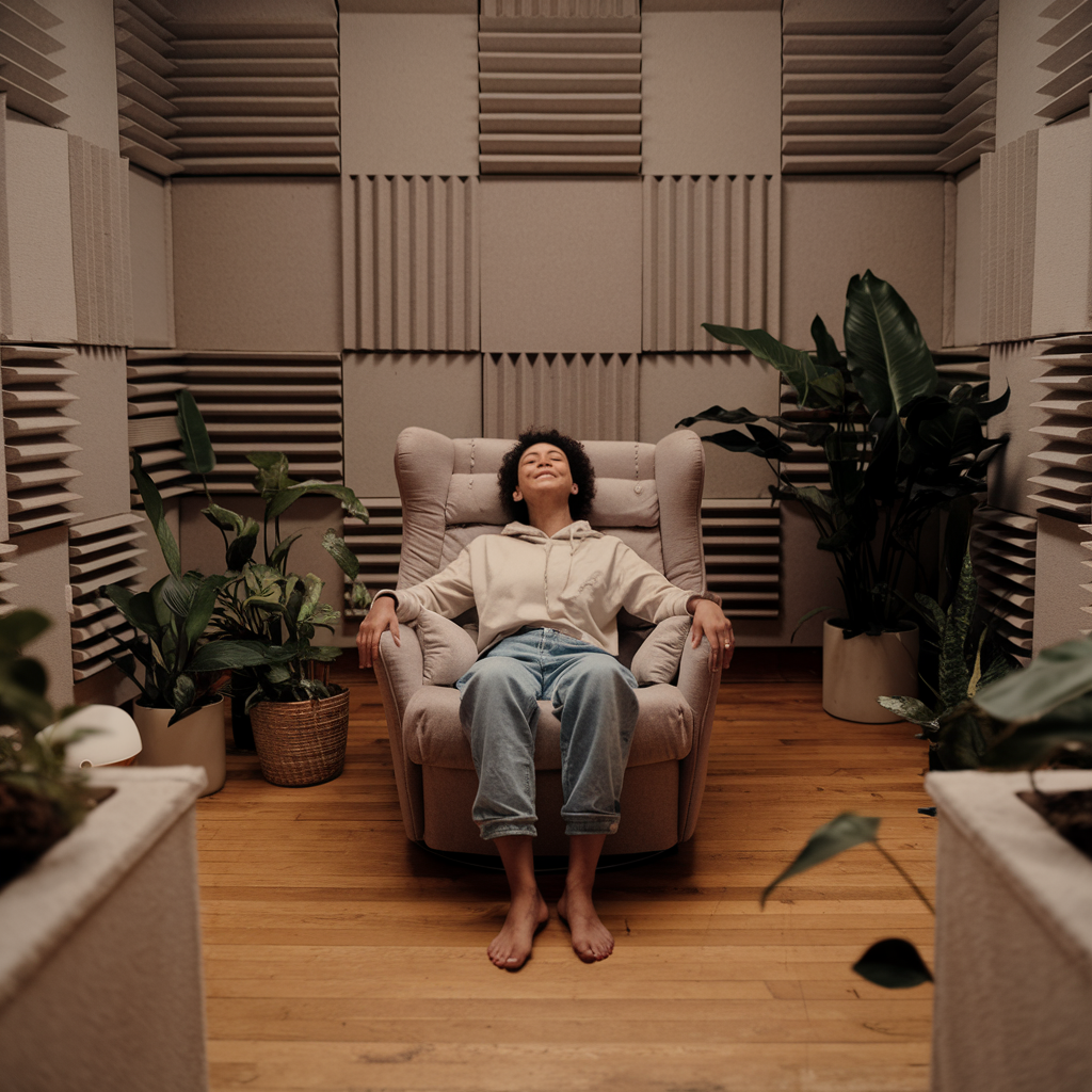 Happy attendee enjoying an inclusive event